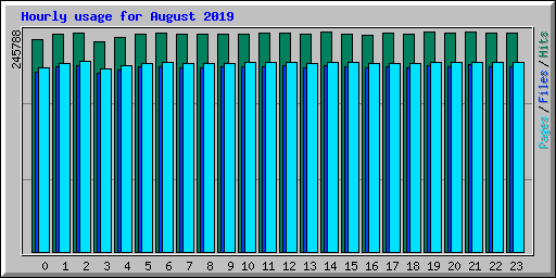 Hourly usage for August 2019