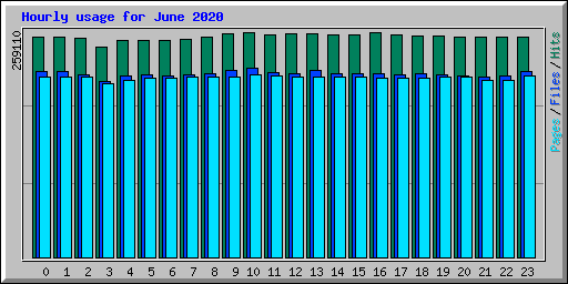 Hourly usage for June 2020