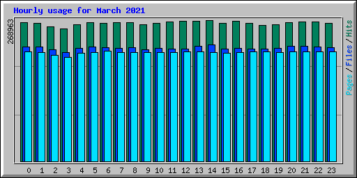 Hourly usage for March 2021