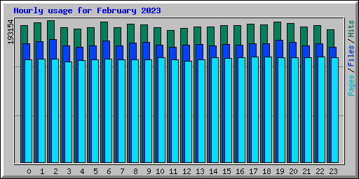 Hourly usage for February 2023