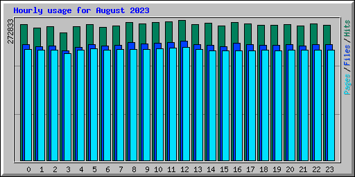 Hourly usage for August 2023