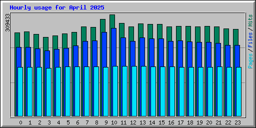 Hourly usage for April 2025